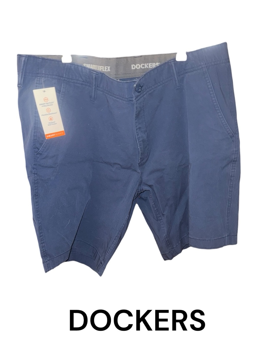Dockers Blue Flat Front Smart-Flex Chino Shorts